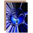 thumbnail image 1 of Painting Digital Abstract Evry Dragon Eye Blue Greetings Card Plus Envelope Blank inside, 1 of 3