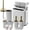Light Gray, variant on 9-Piece Light Gray Bathroom Accessories Set - Modern Vertical Stripe Decor with Slim Wastebasket, Soap Dispenser & Toothbrush Set - Neutral Bath Organization Kit