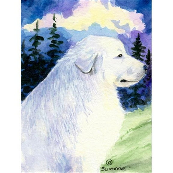 28 x 40 In. Great Pyrenees Flag Canvas, House Size