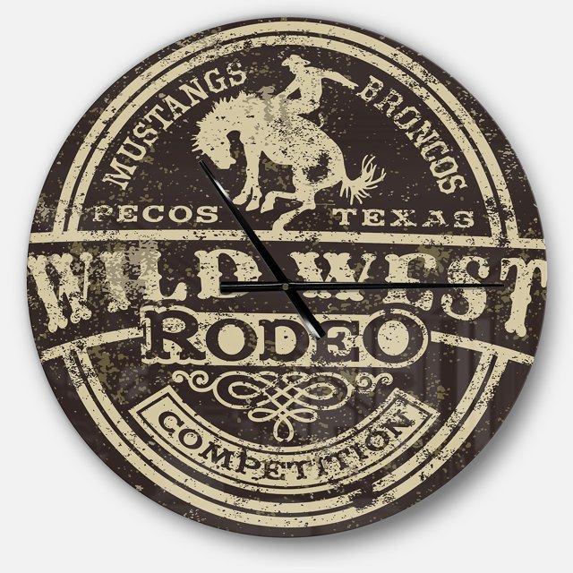DesignArt Horloge Murale Grande Style Rodéo du Far west