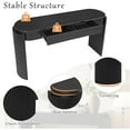 thumbnail image 5 of 55" Entryway Table with Oval Top and 2 Drawers, Natural Wood Grain Finish Console Table with Fluted Design for Entryway and Living Room Black, 5 of 10