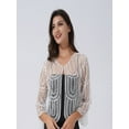 thumbnail image 5 of YiZYiF Womens Sequins Lace Hollow Cardigan Wedding Party Bolero Shrug, 5 of 5