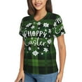 thumbnail image 2 of Vsdgher Happy Easter Women Shirts V Neck Short Sleeve Tops T-Shirt Basic Tees, S to 3XLSmall, 2 of 5