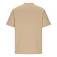 thumbnail image 4 of Ceisia Men's Stand-Collar Cotton-Linen Shirt Summer Loose Casual Short-Sleeve Button-Down Shirt Beige M Gifts, 4 of 6