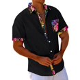 thumbnail image 1 of Hawaiian Shirt For Men, Men's Vintage Button Down Bowling Shirts Short Sleeve Summer Beach Shirt 2XL, 1 of 5