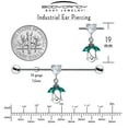 thumbnail image 4 of Body Candy Industrial Barbell Womens 14G Stainless Steel Helix Cartilage Earring Heart Flower Dangle Mens 1 1/2", 4 of 8