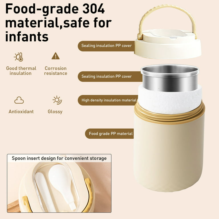 700ml Portable Soup Leak Proof 304 Stainless Steel Food Container Food Jar  For School Office Picnic Travel