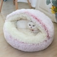 thumbnail image 5 of Pet Dog Cat Calming Bed for Indoor Cats Round Plush Kitten Warm Sleeping Nest Bed Cat Igloo Cave House, 5 of 7