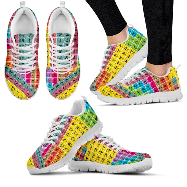 Zapatos cómodos para exteriores con estampado de lección de química colorida, zapatos negros de suela blanda y cómodos con cordones, zapatos planos