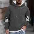 thumbnail image 2 of Atogsazn Mens Halloween Hoodies Casual Spooky Fleece Long Sleeve Pullover Sweatshirt Fall Clothing Tops 01-Dark Gray M Fashion, 2 of 5