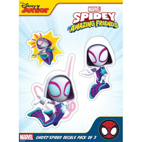 Marvel Spidey and His Amazing Friends Decals - Set of 3 Spider-Gwen Outdoor Rated Stickers for Car, Laptop, Computer, Water Bottle - Marvel Stickers for Kids and Adults