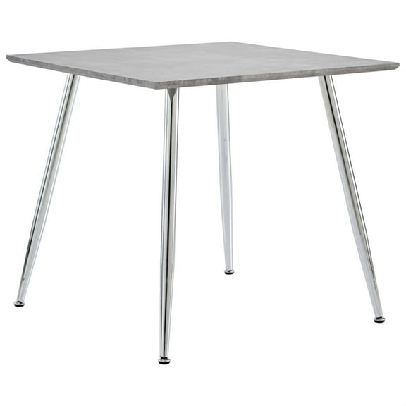vidaXL Dining Table Concrete and Silver 31.7"x31.7"x28.7" MDF