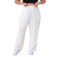 thumbnail image 1 of Pantalones Palazzo de Talla Grande para Mujer GRACE & GRANDEUR, Ajustados, de Cintura Alta, de Pierna Ancha con Bolsillo 4X Blanco, 1 of 1