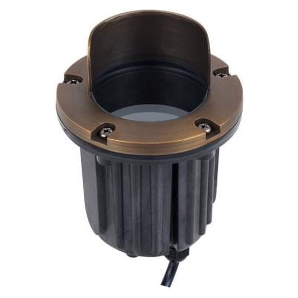 Elitco Lighting W123 Aera Cast Brass Well Light with Integrated Canopy, Antique Brass