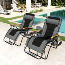 Sophia&William Outdoor Oversized Padded Zero Gravity Chairs Set of 2 - Gray