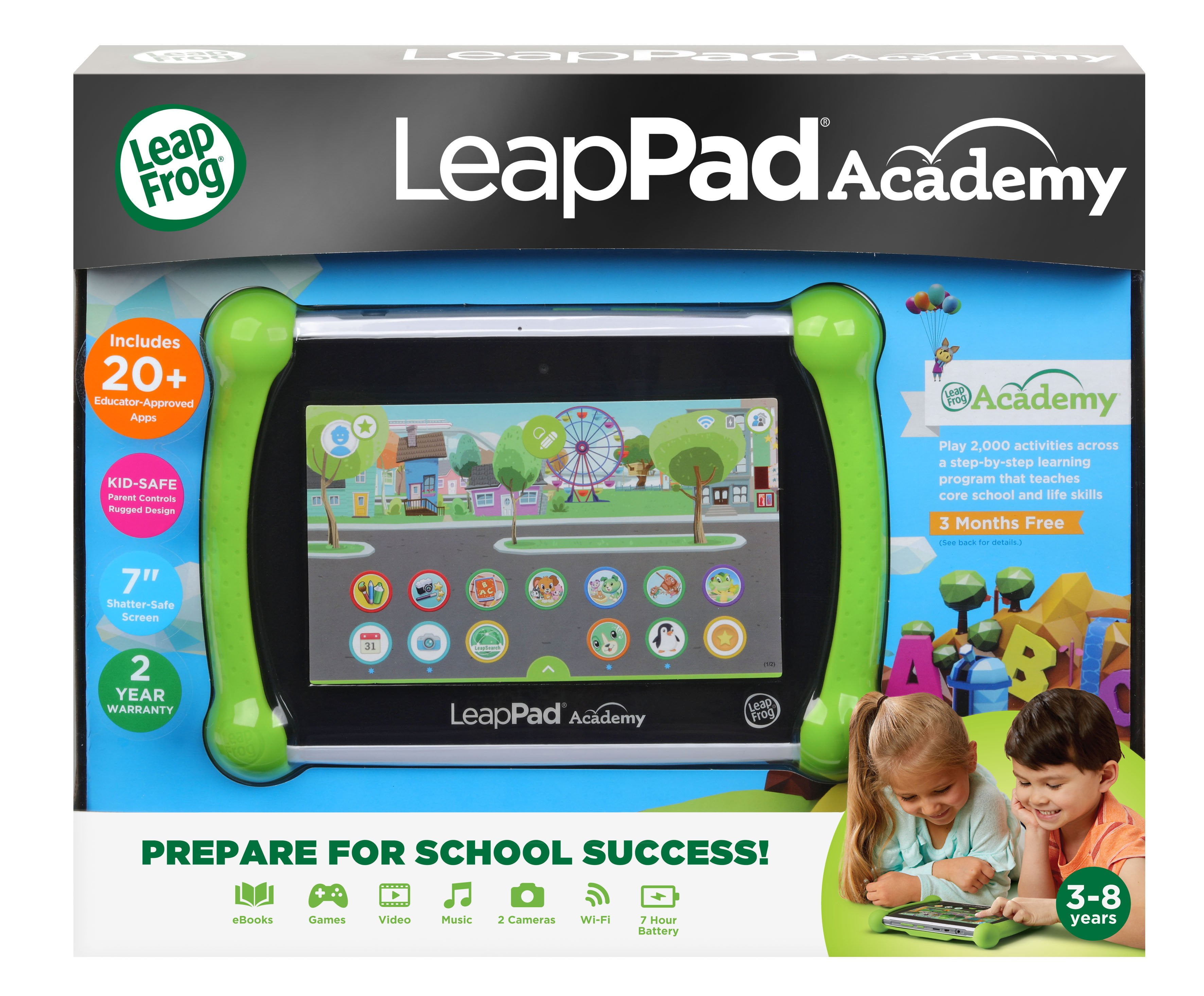 Details about   LeapPad Academy Green Kids Tablet with LeapFrog Academy 