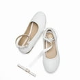thumbnail image 2 of Dream Pairs Kids Girls Mary Jane shoes Ankle Strap Flat Shoes Casual Dress Wedding Shoes SOLE-FINA-K WHITE Size 5, 2 of 5