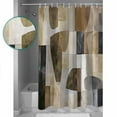 thumbnail image 3 of Abstract Black Brown Shower Curtains for Bathroom Waterproof Fabric Bath Curtains Decor Bath Tub Curtain Vintage Geometric Art Decorative Shower Curtain Sets with 12 Hooks, 72x72 Inch, 3 of 6