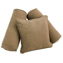 Double-corded Solid Microsuede Throw Pillows with Inserts (Set of 3) - Java