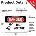 thumbnail image 2 of High Voltage OSHA Danger Vinyl Decal Label 18 Inch x 12 Inch - 10 Pack, 2 of 6