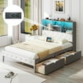 thumbnail image 6 of Barara King Bedroom Bed Frame, Bed Platform Frame,Full Size Bed Frame with Bookcase Headboard and LED Lights-Gray, 6 of 10