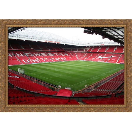 Manchester United Old Trafford 40x28 Large Gold Ornate Wood Framed Canvas Art