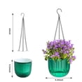 thumbnail image 2 of 3Pcs Plastic Hanging Planters Small Plant Pot with Drainage Holes,Hanging Basket with Removable hooks,Prefect for Home Garden Cafe Office (Emerald), 2 of 7