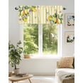 thumbnail image 6 of Lemon Flower Butterfly Valances for Windows Leaf Yellow White Striped Valance Rod Pocket Light Filtering Short Window Treatments Curtains for Kitchen Bathroom Living Room Bedroom, 42 x 12 Inch, 6 of 7
