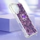thumbnail image 4 of Funda para iPhone 16 Plus con Brillo Líquido Flotante, Purpurina, Parachoques y Anillo Giratorio Soporte, 4 of 5