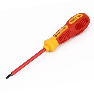 3mmx75mm Shaft 3mm Magnetic Tip Rubber Coated Grip Slotted Flat Head Screwdriver