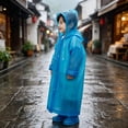 thumbnail image 4 of Kids Rain Poncho, Reusable Waterproof Hooded Rain Cape for Children with Adjustable Drawstring, Portable Tear-Resistant EVA Rain Gear for Outdoor Play, School, Hiking, and Camping, 4 of 6
