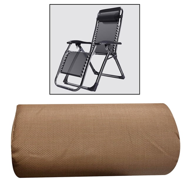 DYNWAVECA Coussin de Tête de Fauteuil Inclinable de Jardin Réglable avec Bande Élastique pour Canapé Pliant Extérieur, Marron