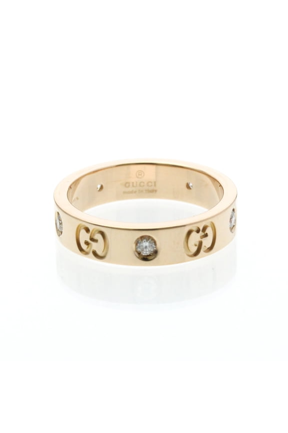 Pre-Owned Gucci Icon Diamond Ring Pink Gold (18K) Fashion Diamond Band Ring Pink Gold