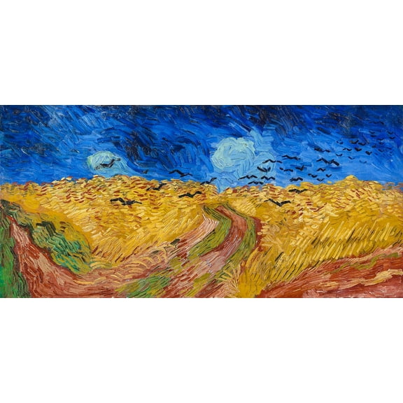 Wheatfield with Crows by Vincent van Gogh - 12" x 18" Art Print Wall Decor