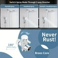 thumbnail image 3 of 2025 Upgraded 12 Inch All Metal High Pressure Rain Shower Head, 3-Way Dual Shower Combo with Handheld Spray, Filtered & Height Adjustable Extension Arm, 3 of 11