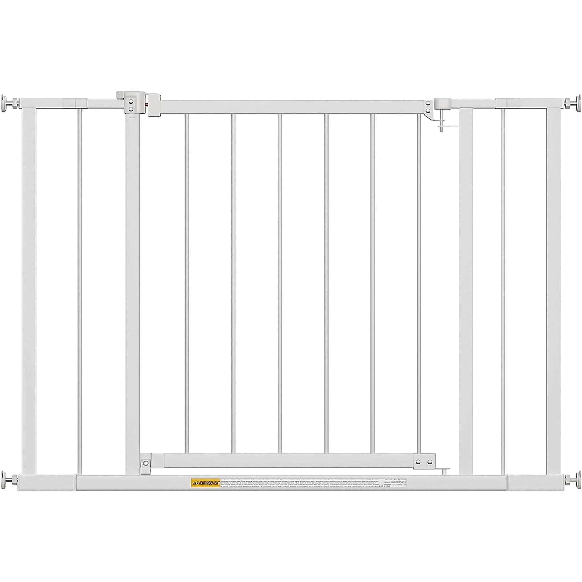 BestPet 30" Tall Dog Gate for Stairs & Doorways, Fits 28.5”-39.7” Wide Openings ,Walk-Through Metal Pet Gate for Indoor Use,Adjustable Safety Gates for Pets,White