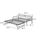 thumbnail image 4 of UHOMEPRO Metal Twin Daybed with Adjustable Trundle, Twin Size Daybed Sofa Bed with Pop Up Trundle, 2 Beds Design Sleeper Bed Frame for Guest Room and Living Room, Black, 4 of 12