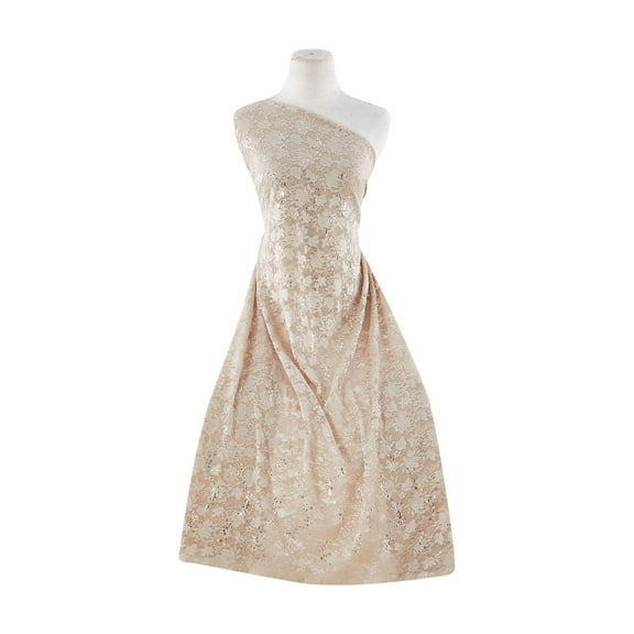 Zelouf Floral Stretch Lace , Sewing, DIY, Crafts Fabric by the Yard, Matte Taupe, 3 Yard