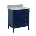thumbnail image 6 of Eleanor 30" Bathroom Vanity with Royal Blue Cabinet and Carrara Marble Top, 6 of 6