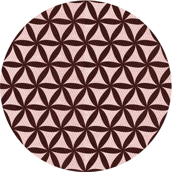 Ahgly Company Indoor Square Patterned Pink Daisy Pink Area Rugs, 3' Square