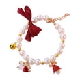 thumbnail image 6 of Elegant Pet Collar with Bell Bowknot Design - Breathable Dress Up - Gothic Faux Pearl Dog Necklace - for Daily Wear, 6 of 8