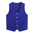 thumbnail image 2 of Hansber Womens Mens Button Irregular Hem Vest Adult Waiter Bartender Work Uniform Unisex Volunteer Blue L, 2 of 5