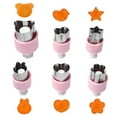 thumbnail image 4 of Ludlz 6Pcs Vegetable Cutter Shapes Set Stainless Steel Press-type Mini Cookie Cutter Fruit Cookie Pastry Stamp Mold Kids Baking Food Supplement Tools Accessories, 4 of 8