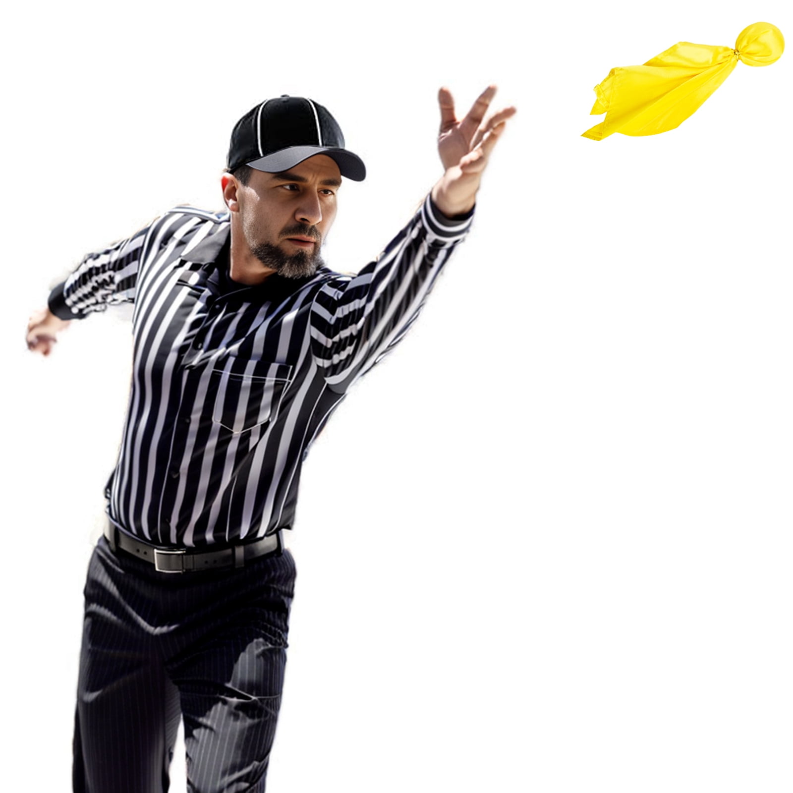 TOPTIE 8PCS Football Referee Penalty Flag Yellow and Red Challenge Flags Sports Tossing Flags for Party Accessory-Yellow