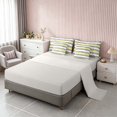 thumbnail image 4 of Homewish White Yellow Stripe Queen Bedding, Silver Glitter Sequin Print Bedding Comforter Set Queen, Gray Reversible, 7-Piece, 4 of 7
