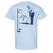 Michelob Ultra Golfing Blue Colorway Front and Back Print T-Shirt-Medium