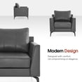 thumbnail image 6 of Mcombo Set of 2 Modern Accent Chair, Faux Leather Upholstered Lounge Armchair, Single Sofa Chairs for Living Room Office 4629, 6 of 10