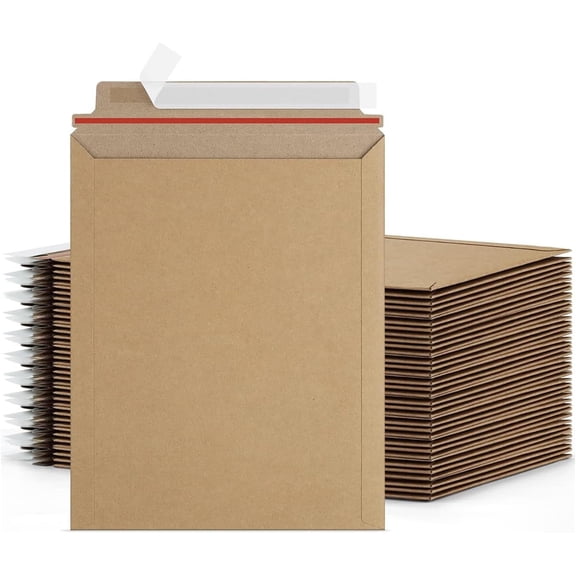 SSBM 200 Pack Rigid Mailers 6 x 6 inch Cardboard Envelopes for Photo, Document, Do Not Bend, White Peel & Seal