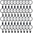 thumbnail image 1 of 40 Pieces Metal Curtain Rings with Clips Curtain Clip 32mm Inner Diameter Black, 1 of 5