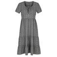 thumbnail image 5 of MYAOYI Dresses for Women Square Neck Short Sleeve Midi Dress Ditsy Floral Tiered Flowy Summer Casual Dress, 5 of 7